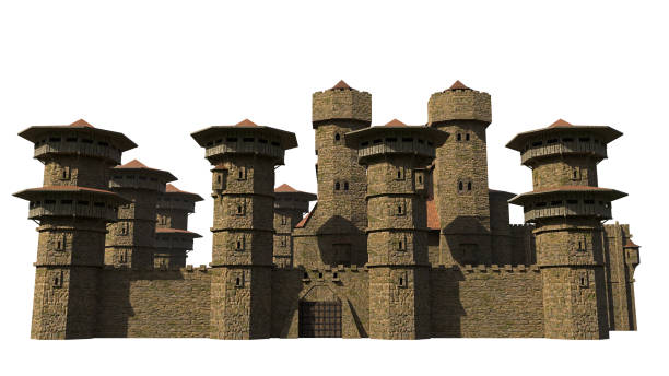 istock medieval castle isolated on white background, 3d illustration 1134845970