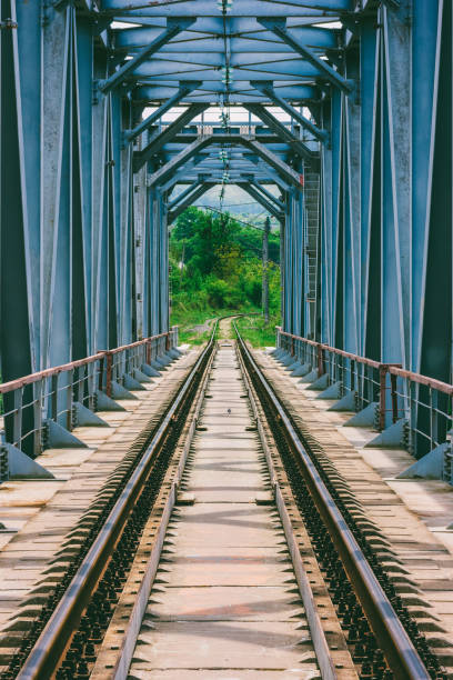 istock industrial landscape with railway bridge on spring or summer day 1134848326