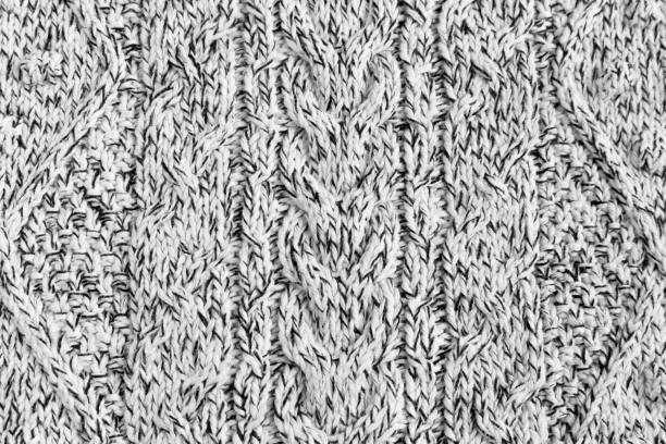 istock melange cotton knitted fabric texture background. black and white thread. real photo 1134849955