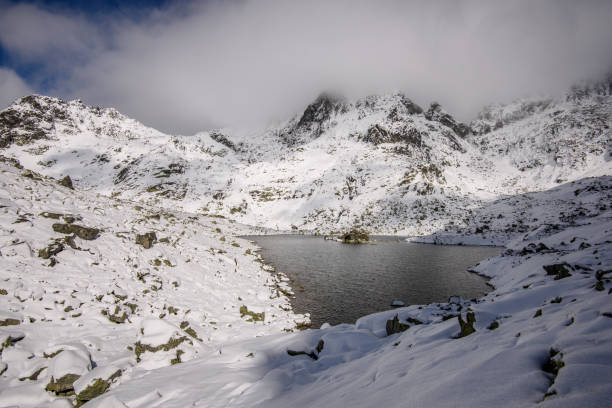 istock snow covered mountain tourist hiking trails 1134851227