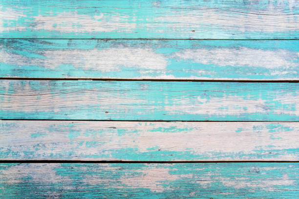 wooden plank blue sea color painted