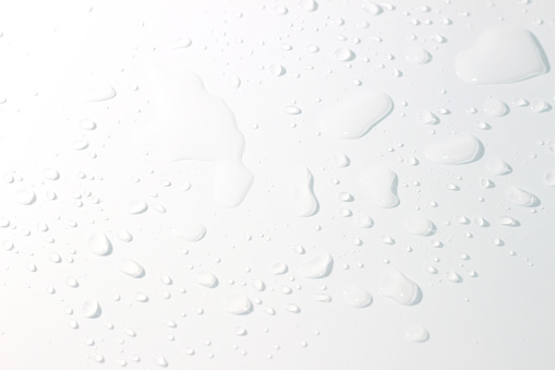 Water spill on white background