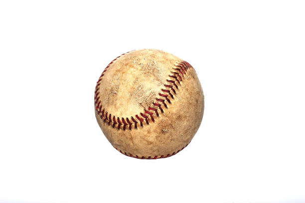 istock Vintage Old baseball Isolated on a White Background 1134853807