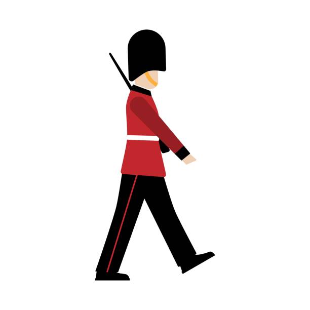 illustrations, cliparts, dessins animés et icônes de guardsman royal britannique. grenadier. soldat de la garde royale. - shielding shield security red