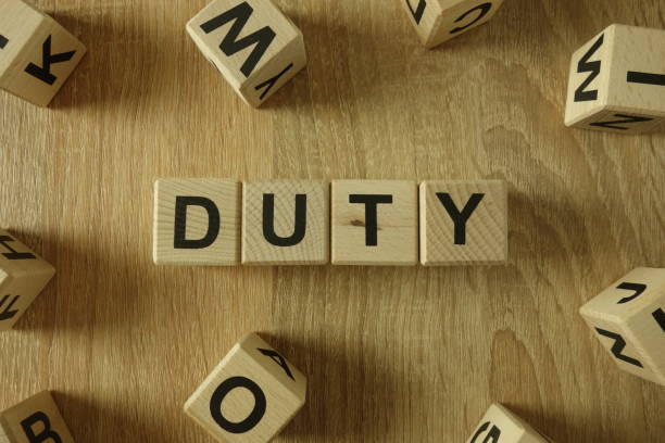 Duty word from wooden blocks