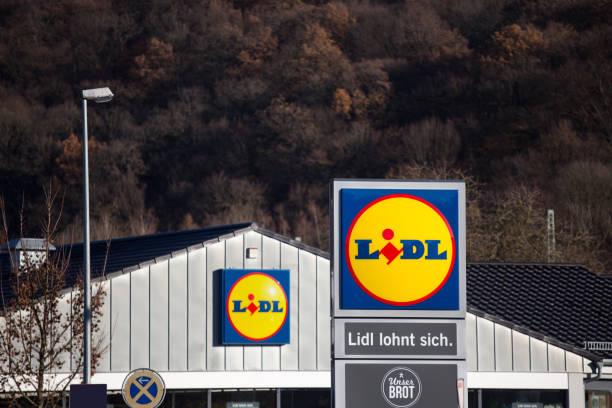 dillenburg, hesse/germany - 17 11 18: lidl sign in dillenburg germany