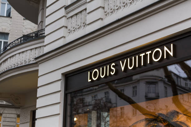 louis vuitton store sign in berlin germany stock photo
