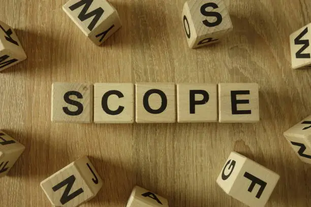 Photo of Scope word from wooden blocks