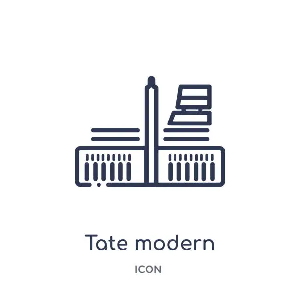 Vector illustration of tate modern icon from museum outline collection. Thin line tate modern icon isolated on white background.