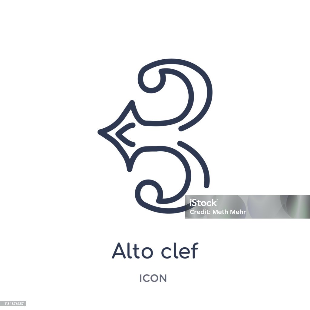 Alto Clef Icon From Music And Media Outline Collection Thin Line Alto Clef  Icon Isolated On White Background Stock Illustration - Download Image Now -  iStock