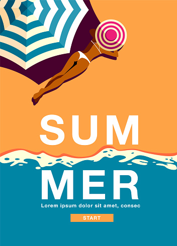 Summer Holiday, Poster Design ,Banner template, sunshine  , tropical, vacation, Vector Illustration.