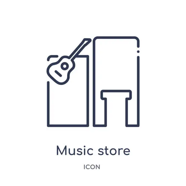 Vector illustration of music store icon from music outline collection. Thin line music store icon isolated on white background.