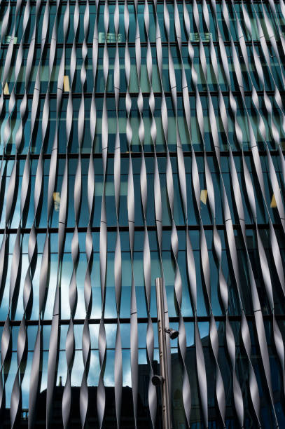 istock Abstract architectural detail with futuristic metal wall design 1134879666