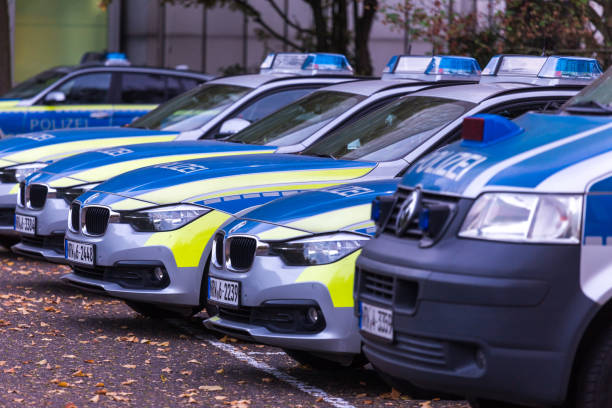 dusseldorf, North Rhine-Westphalia/germany - 12 10 18:german police car row in dusseldorf germany