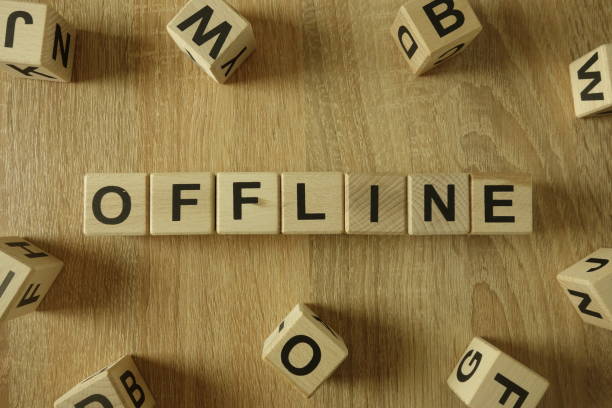 istock Offline word from wooden blocks 1134881828