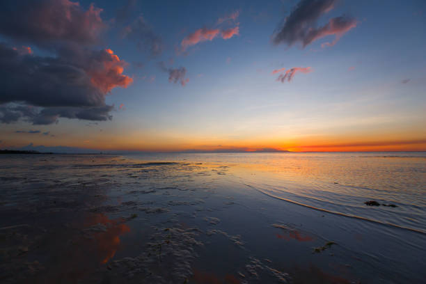 a tranquil scene in a summer evening vacation mood
