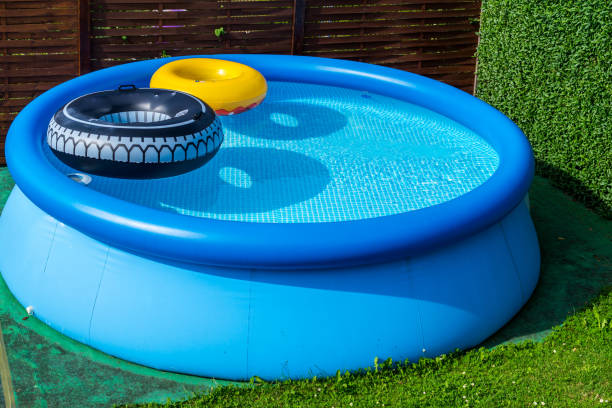 blue garden pool blue garden pool inflating photos stock pictures, royalty-free photos & images