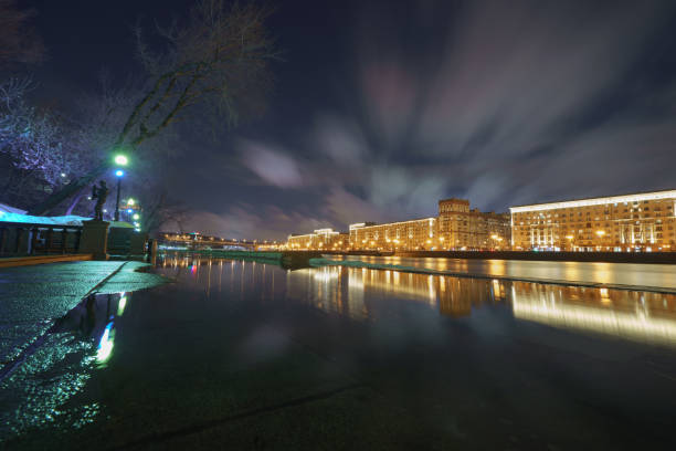 istock Moscow cityscape at night spring time. 1134890110
