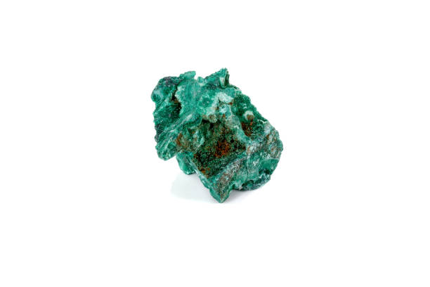 istock Macro mineral stone Malachite against white background 1134893027