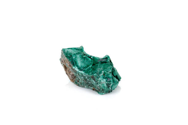 istock Macro mineral stone Malachite against white background 1134893029