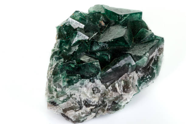 istock Macro mineral stone Fluorite white background 1134893314