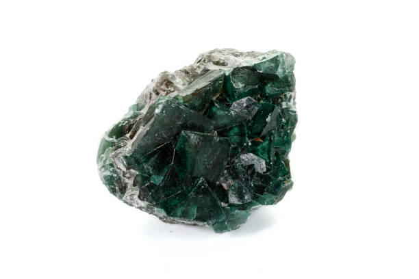 istock Macro mineral stone Fluorite white background 1134893369