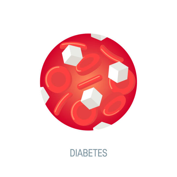 ilustrações de stock, clip art, desenhos animados e ícones de diabetes concept in flat style, vector design - bloodstream