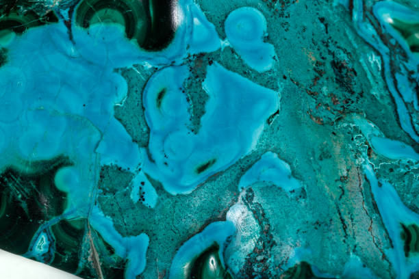 istock Macro mineral stone malachite Chrysocolla on a white background 1134894161