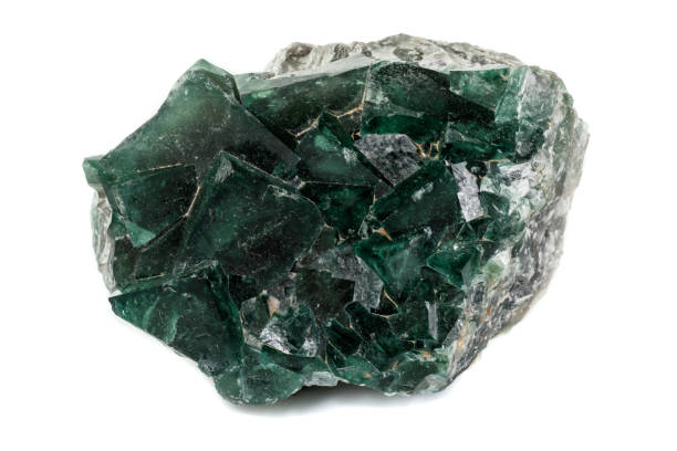 istock Macro mineral stone Fluorite white background 1134894186