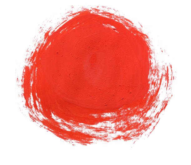 punto del círculo de la pintura roja - foto de stock