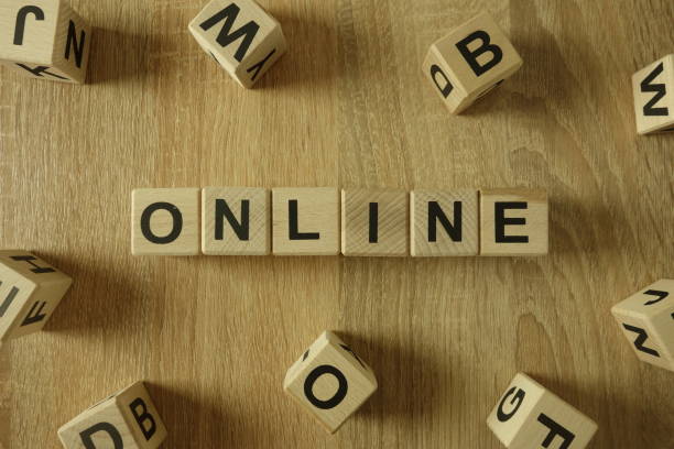 istock Online word from wooden blocks 1134895598