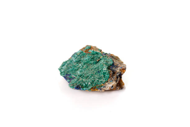 istock Macro mineral stone Malachite and Azurite against white background 1134896745