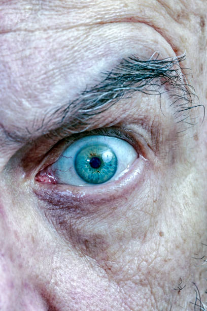 istock Displeased Senior Man Eye With Raised Eyebrow Staring 1134900932
