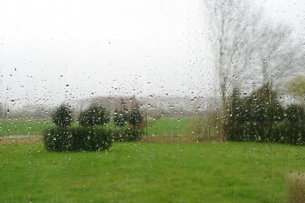 istock View from a window on rainy winter day in Belgium. 1134907553