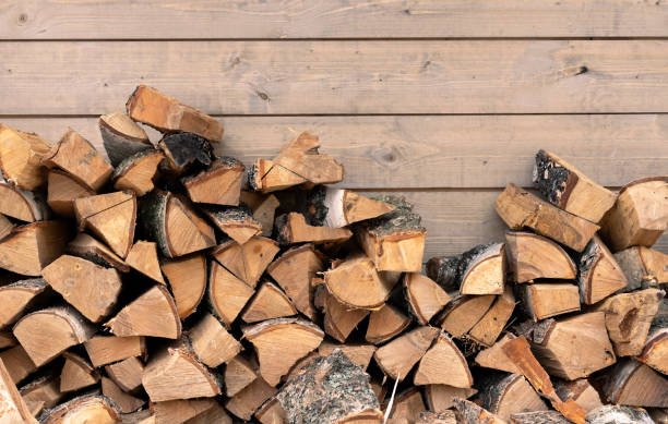 istock Stacked firewood as background, closeup. Heating house in winter 1134911305