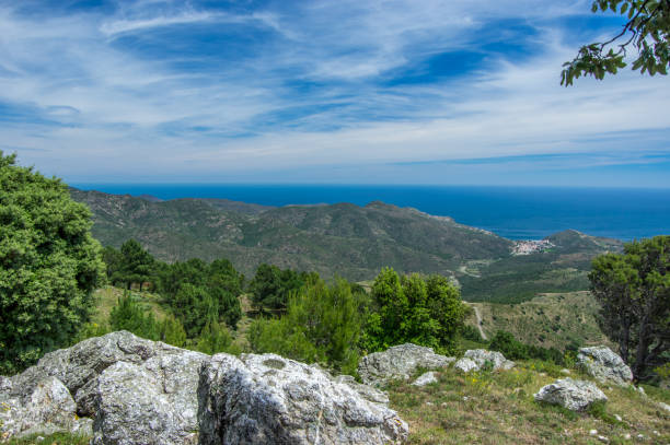 istock Beautiful Mediterranean coastline view from the mountain top 1134911592