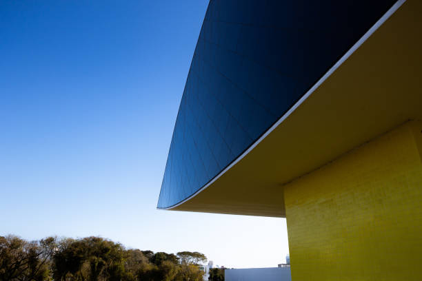 Curitiba, Brazil - September 08, 2018: Museu Oscar Niemeyer in Curitiba, Paraná - Brazil. Architectural landmark and museum dedicated to one of the most famous architects in the world. The museum is a landmark and tourist spot of Curitiba, Brazil.