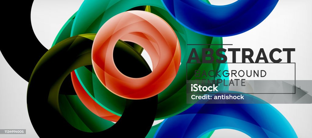 Abstract Flying Background Flying Circles Geometric Abstract Background Stock Illustration ...