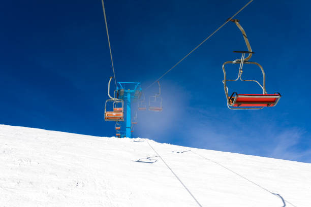 Sunny day on ski resort Dragobrat.