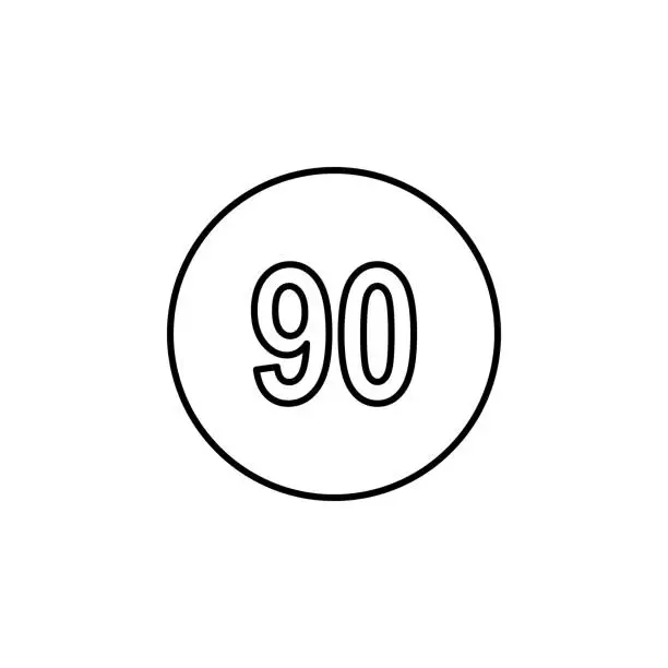 Vector illustration of speed 90 icon. Signs and symbols can be used for web, logo, mobile app, UI, UX