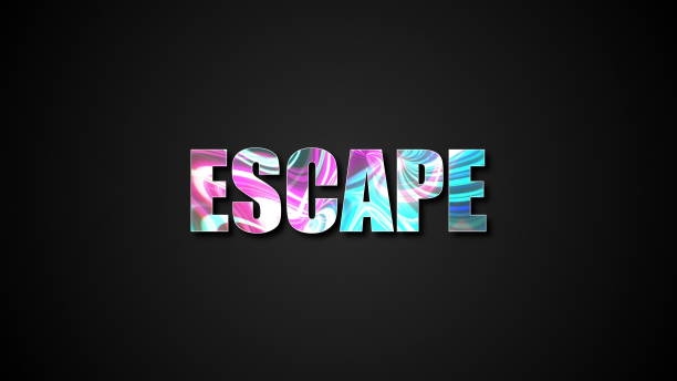istock Letters of bright shiny Escape text with plasma effect, 3d rendering background, computer generating 1134923873