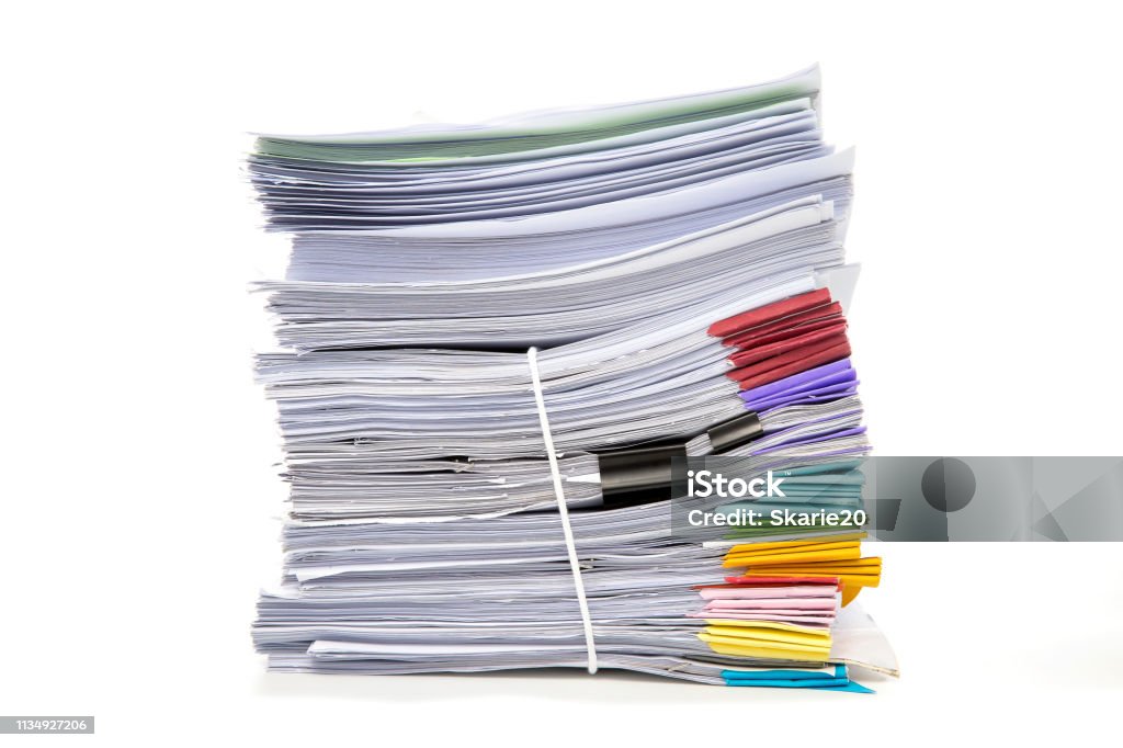 Document Stack Isolated Stack Of Documents Isolated On White Background Documents Pile Stock ...