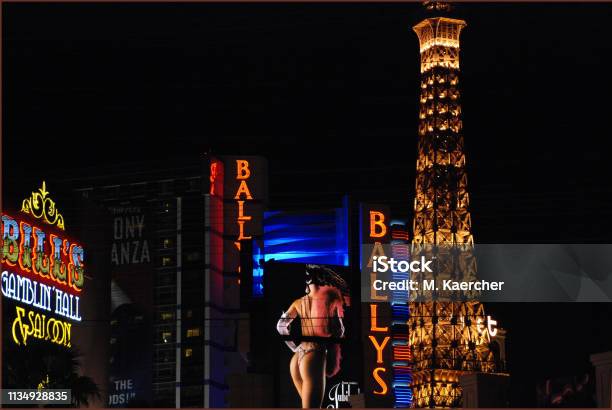 Las Vegas Boulevard At Night Stock Photo - Download Image Now - Aerial View, Architecture, Arts Culture and Entertainment