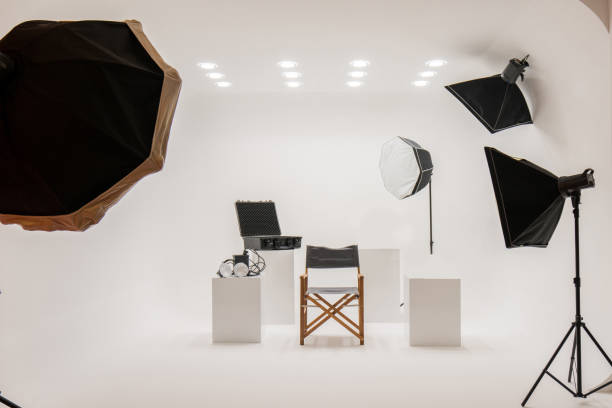 Professional photo studio Professional photo studio spot lit photos stock pictures, royalty-free photos & images