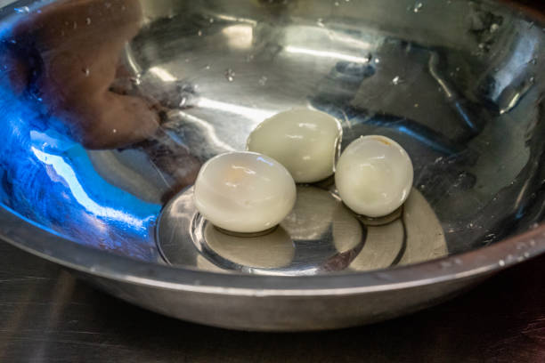 Boiled Eggs in Stainless Steel Bowl - Kitchen Set