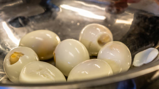 istock Boiled Eggs in Stainless Steel Bowl - Kitchen Set 1134932829