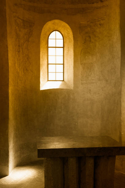 istock Medieval thick walled monastery / church window niche 1134934469