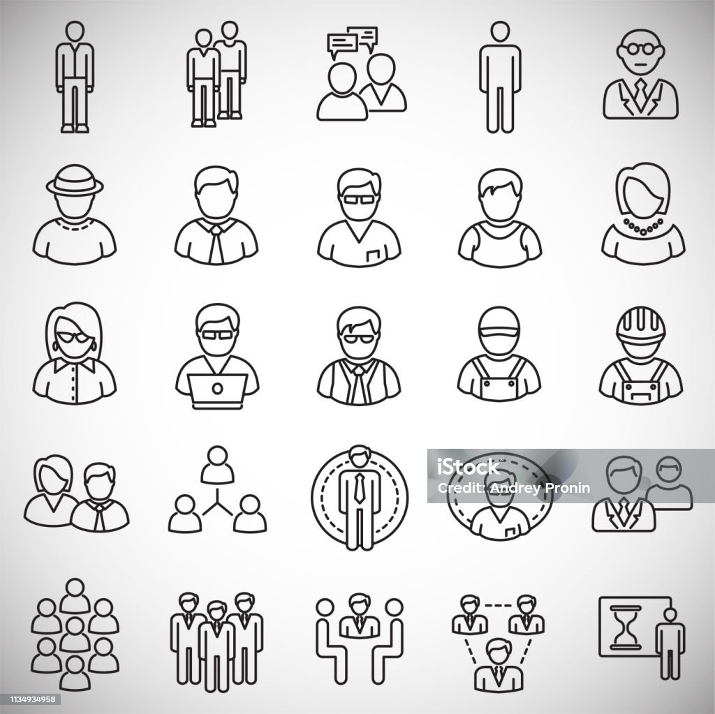 Person icons set on white background for graphic and web design. Simple vector sign. Internet concept symbol for website button or mobile app. Person icons set on white background for graphic and web design. Simple vector sign. Internet concept symbol for website button or mobile app Avatar stock vector