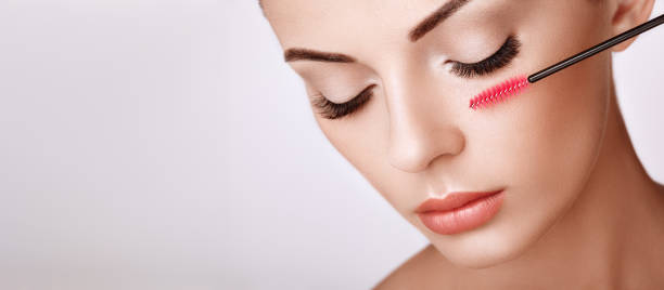 istock Beautiful woman with long false eyelashes 1134938396