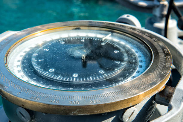istock Naval gyrocompass monochrome photo 1134938414